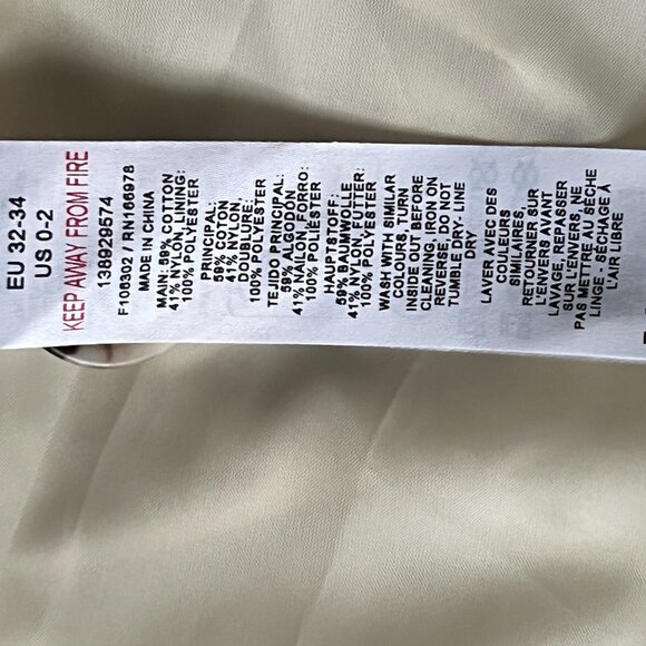 Topshop mid-length trench coat, ecru, S XS WORN ONCE - Picture 10 of 11